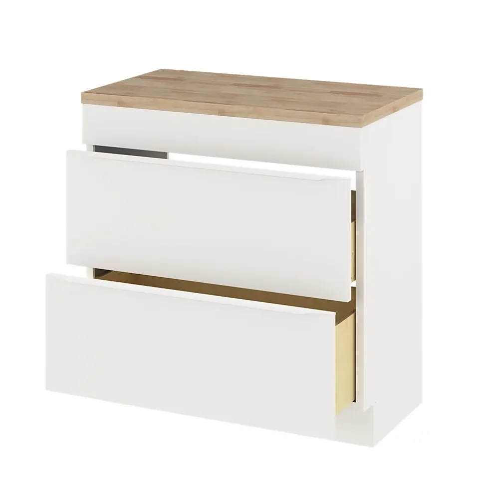 Meuble sous vasque à poser blanc mat l.80 x H.82 x P.45 cm, GoodHome Imandra