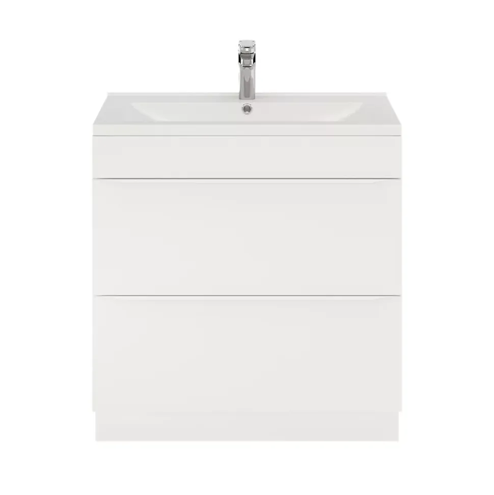 Meuble sous vasque à poser blanc mat l.80 x H.82 x P.45 cm, GoodHome Imandra