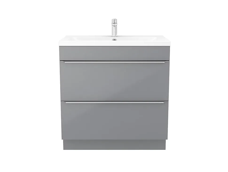 Meuble sous vasque à poser gris l.80 x H.82 x P.45 cm, GoodHome Imandra