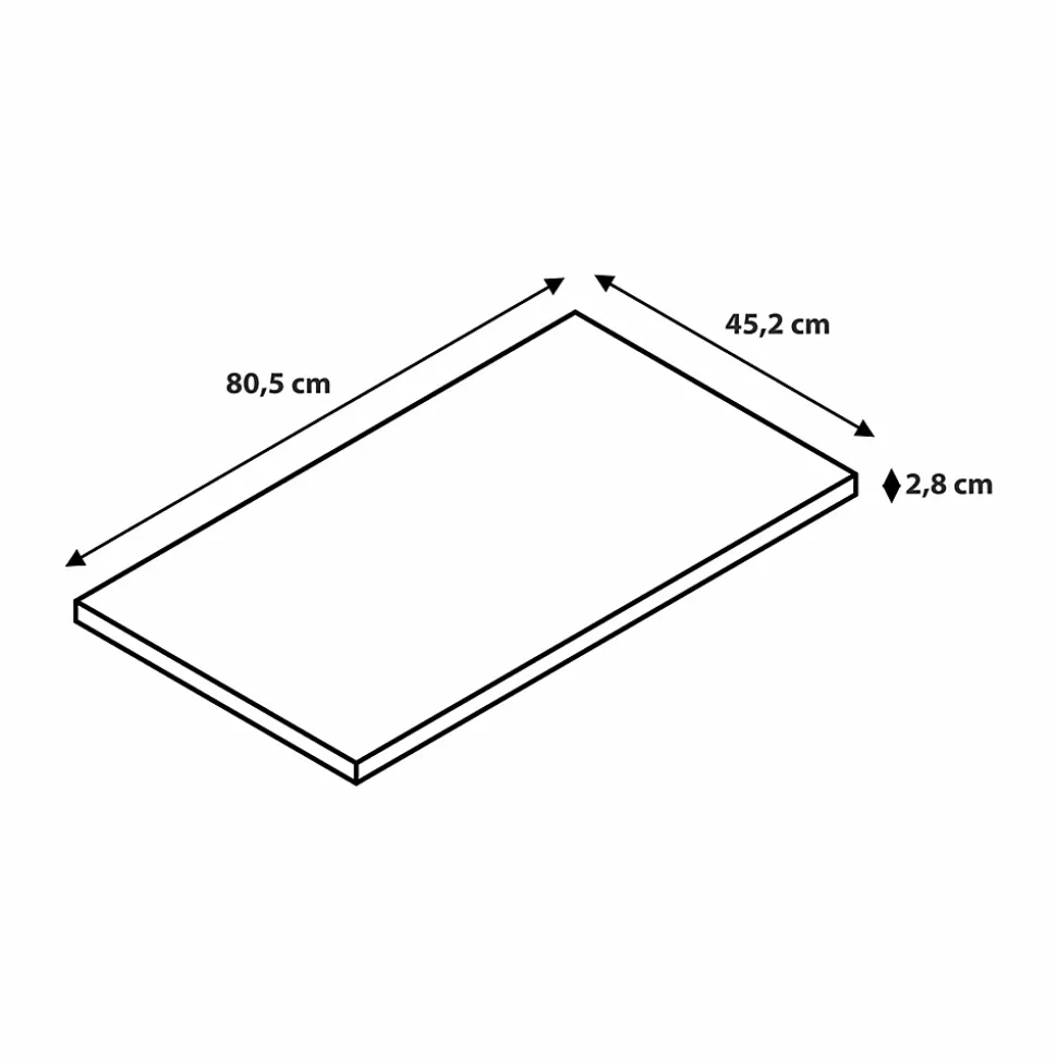 Meuble sous vasque à poser 2 tiroirs 1 niche placage chêne l.80 cm + plan de toilette placage chêne, GoodHome Perma