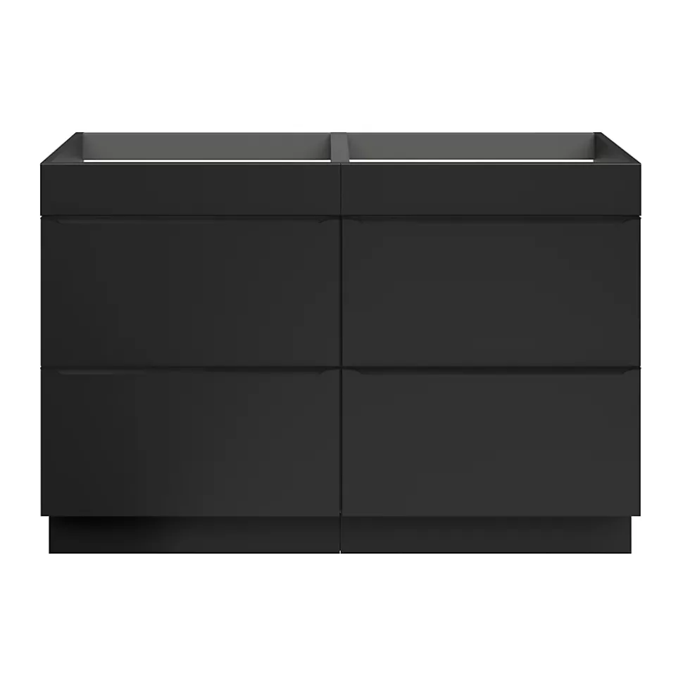 Meuble sous vasque à poser noir mat l.120 x H.82 x P.45 cm, GoodHome Imandra