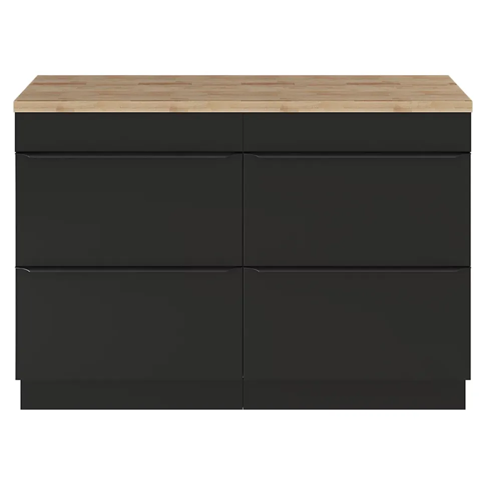 Meuble sous vasque à poser noir mat l.120 x H.82 x P.45 cm, GoodHome Imandra