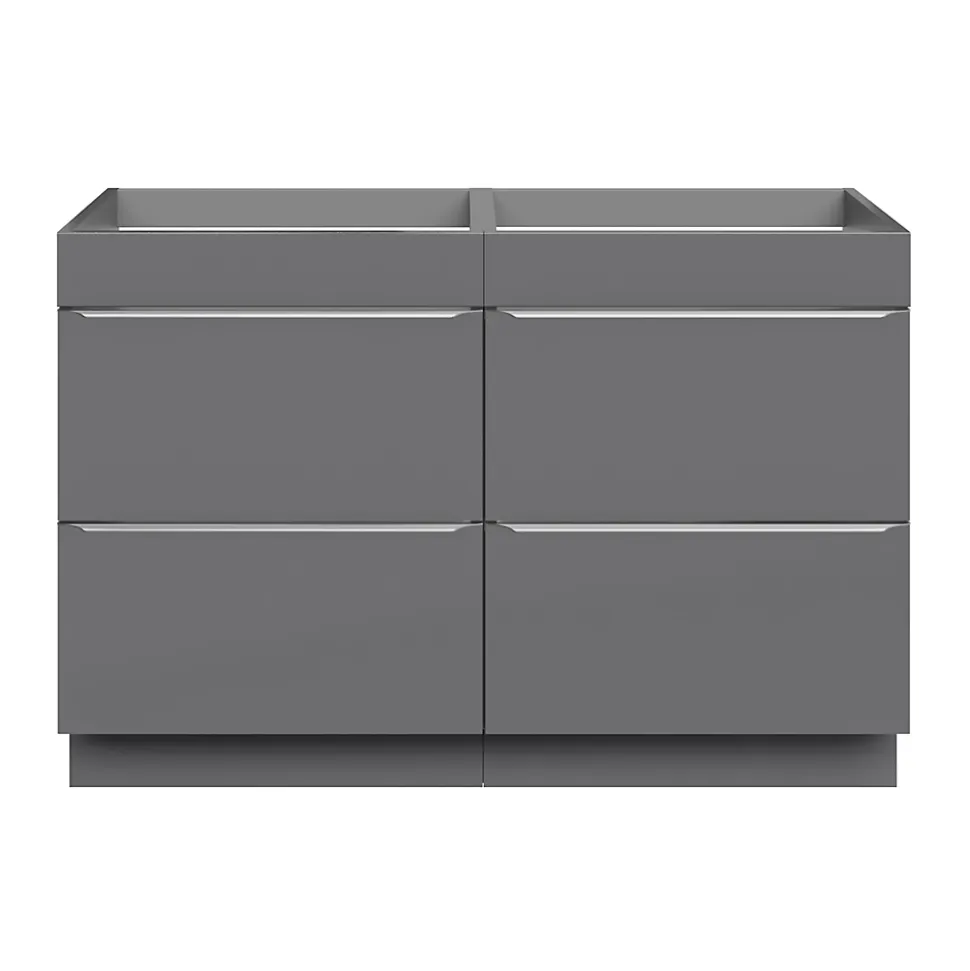 Meuble sous vasque à poser gris brillant l.120 x H.82 x P.45 cm, GoodHome Imandra