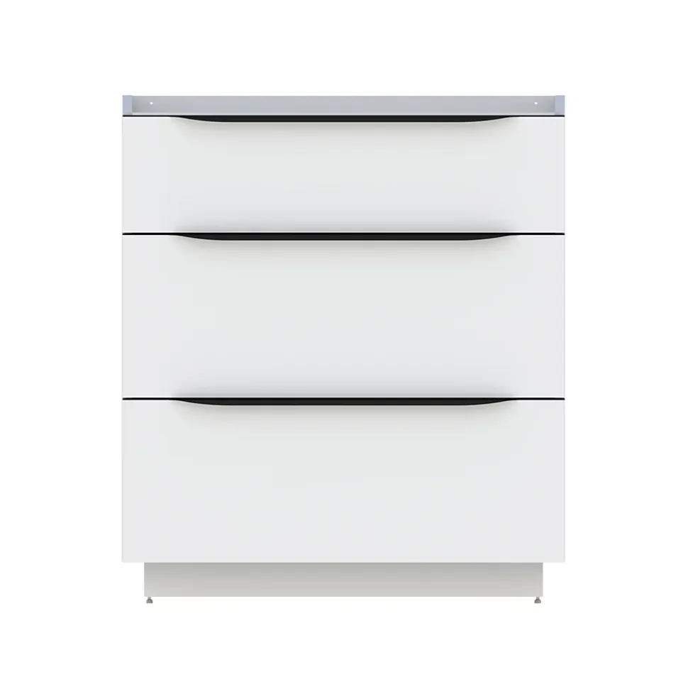 Meuble sous vasque à poser blanc brillant l.80 x H.88 x P.50 cm, Pamili