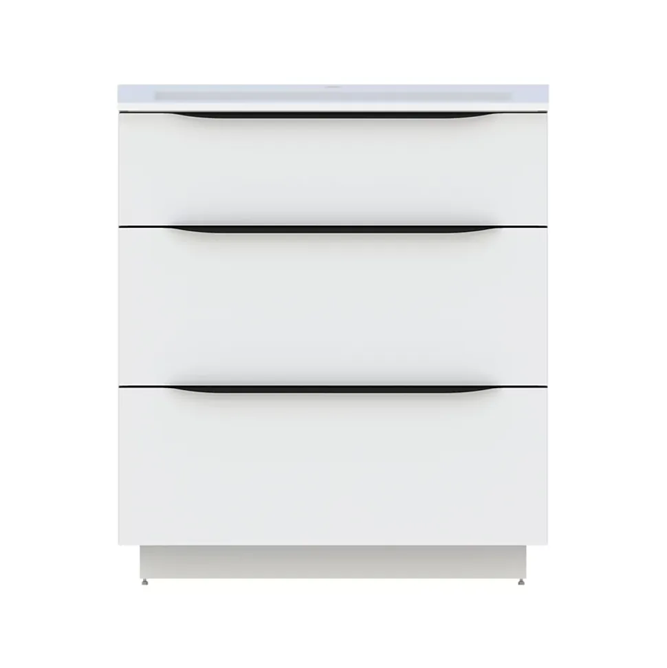 Meuble sous vasque à poser blanc brillant l.80 x H.88 x P.50 cm, Pamili
