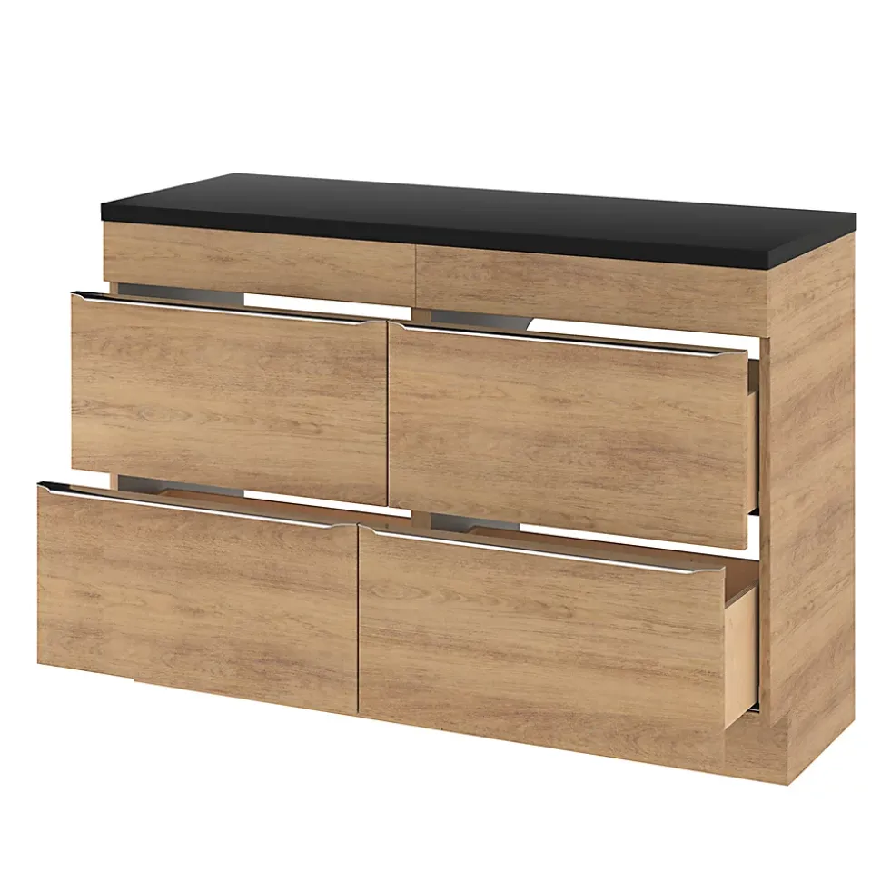 Meuble sous vasque à poser effet chêne l.120 x H.82 x P.45 cm, GoodHome Imandra