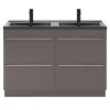 Meuble sous vasque à poser gris taupe brillant l.120 x H.82 x P.45 cm, GoodHome Imandra