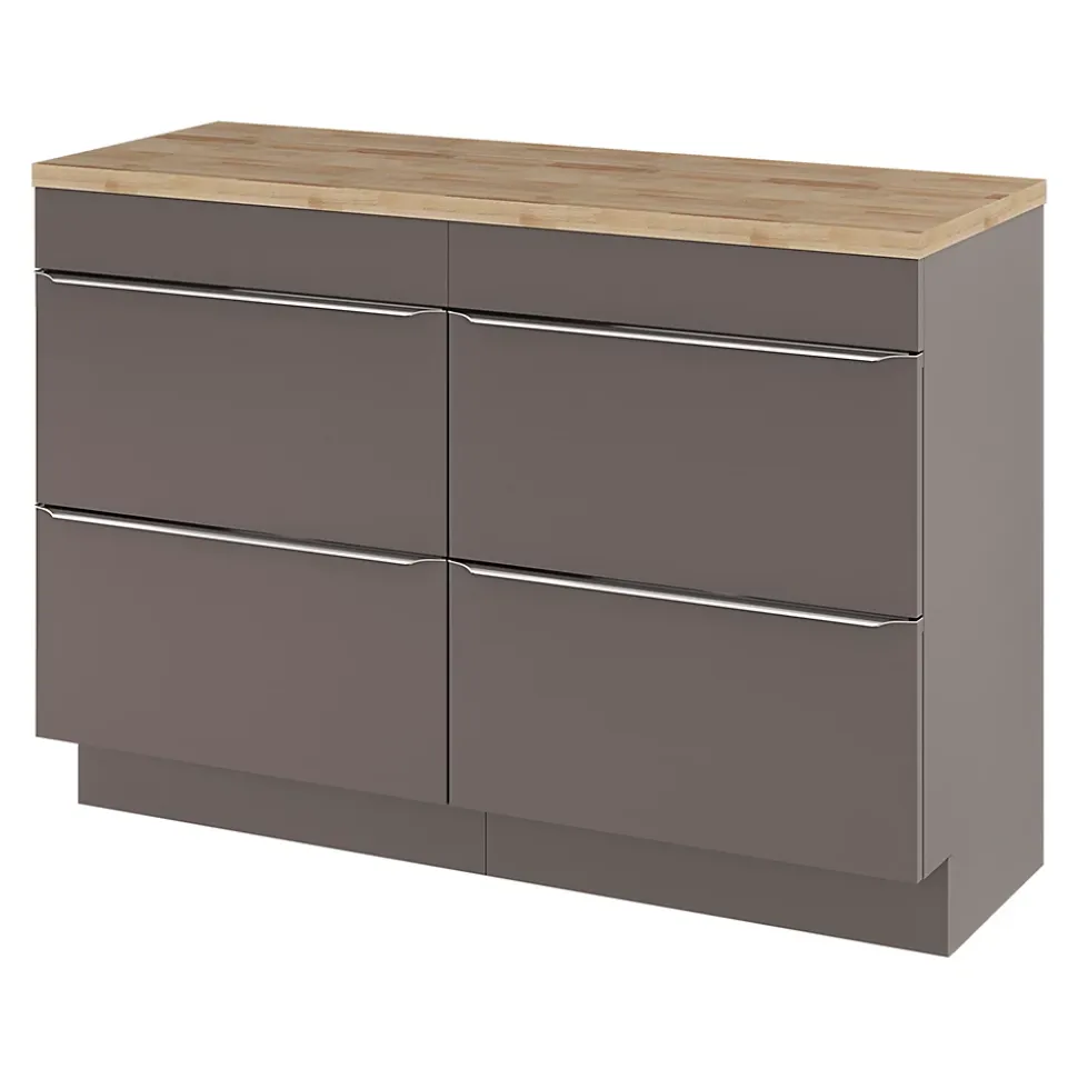 Meuble sous vasque à poser gris taupe brillant l.120 x H.82 x P.45 cm, GoodHome Imandra