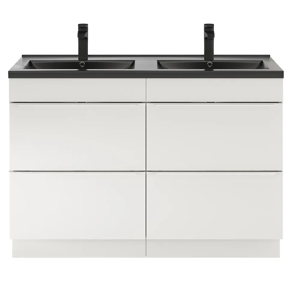 Meuble sous vasque à poser blanc brillant l.120 x H.82 x P.45 cm, GoodHome Imandra