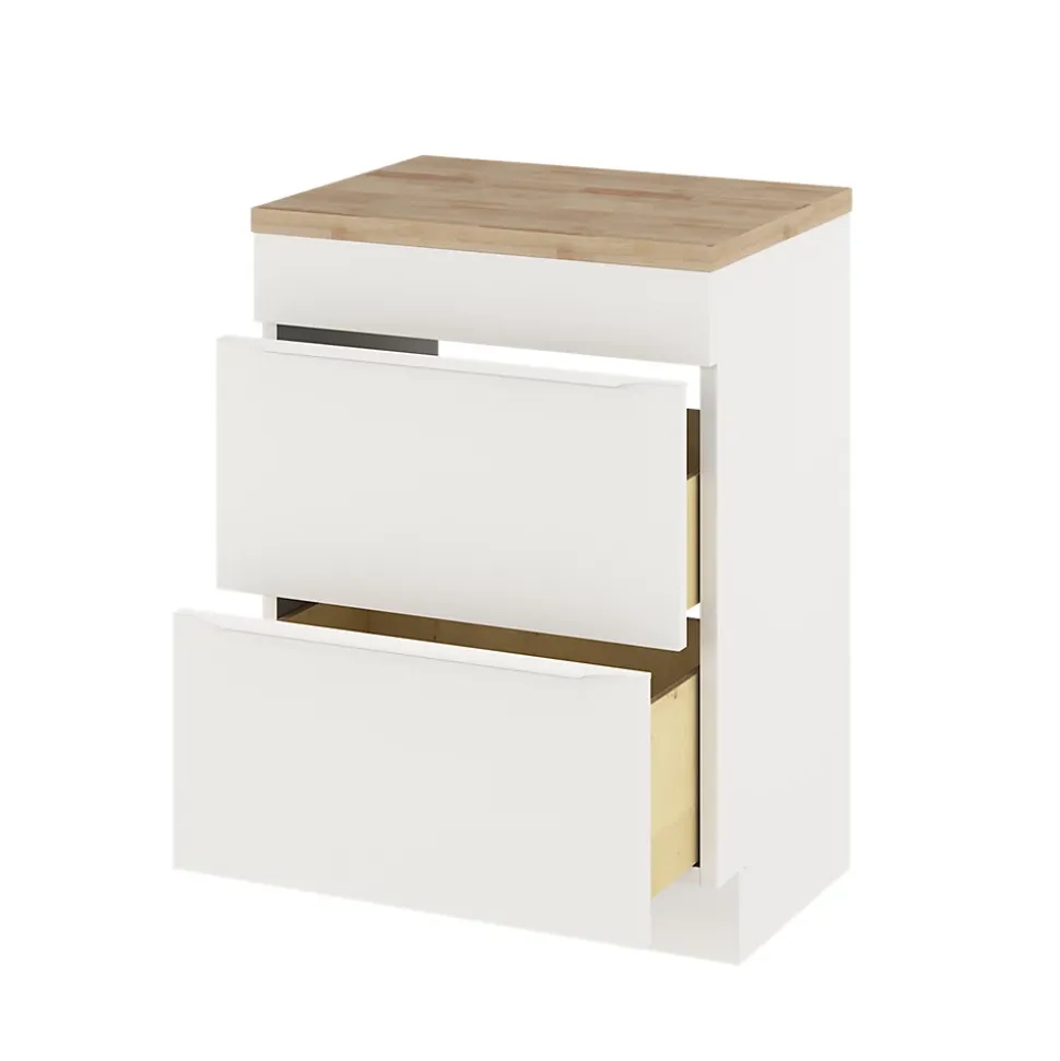 Meuble sous vasque à poser blanc mat l.60 x H.82 x P.45 cm, GoodHome Imandra