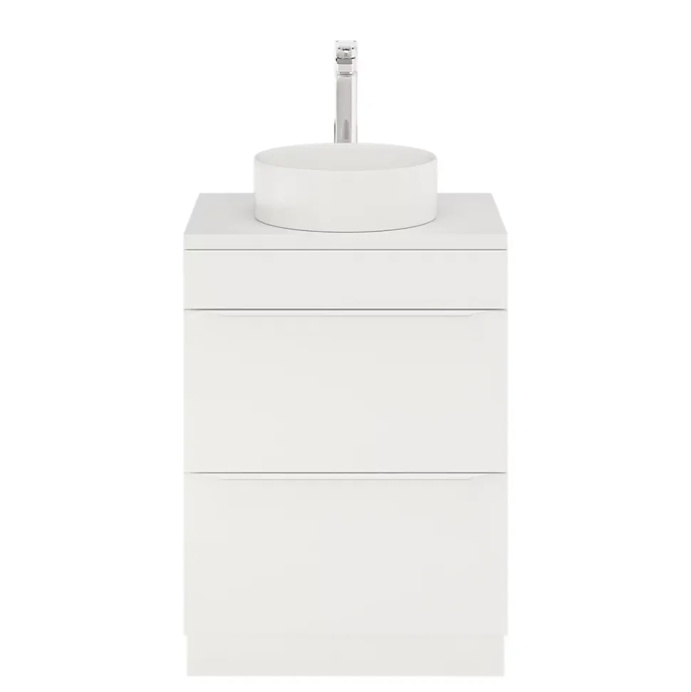 Meuble sous vasque à poser blanc mat l.60 x H.82 x P.45 cm, GoodHome Imandra