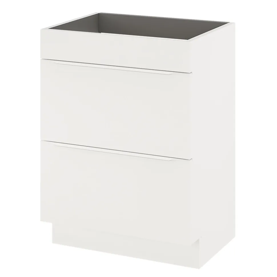 Meuble sous vasque à poser blanc mat l.60 x H.82 x P.45 cm, GoodHome Imandra