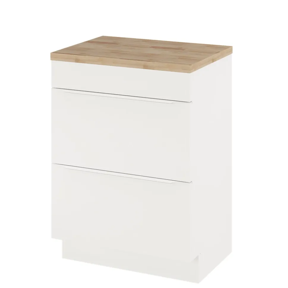 Meuble sous vasque à poser blanc mat l.60 x H.82 x P.45 cm, GoodHome Imandra