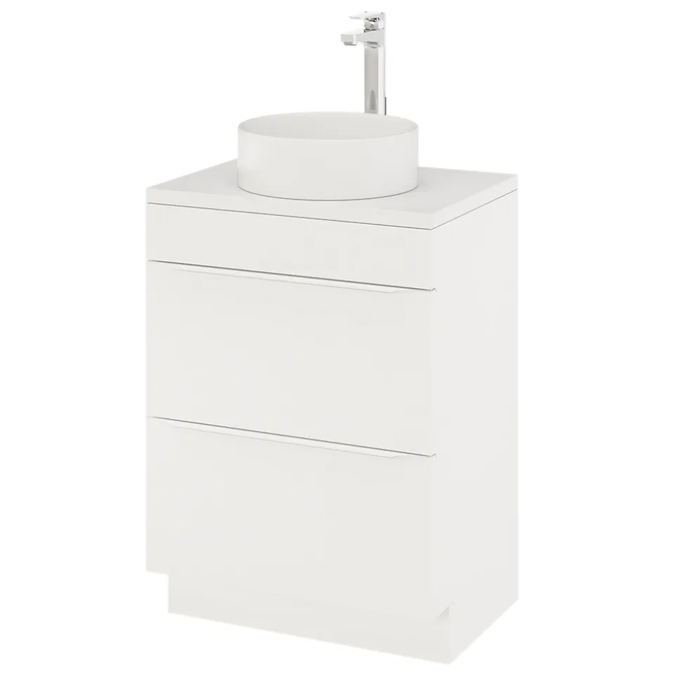 Meuble sous vasque à poser blanc mat l.60 x H.82 x P.45 cm, GoodHome Imandra