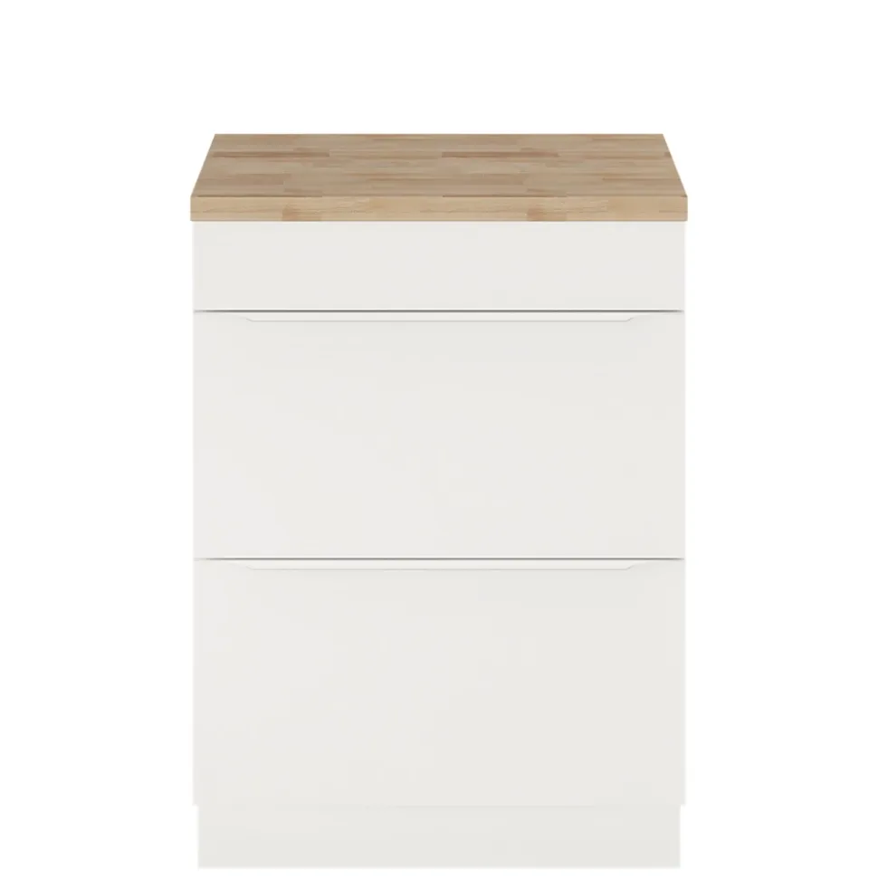Meuble sous vasque à poser blanc mat l.60 x H.82 x P.45 cm, GoodHome Imandra