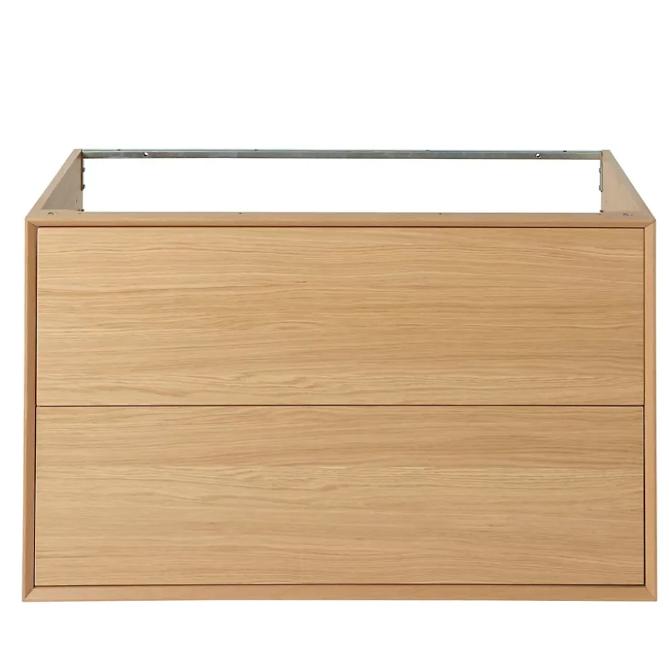 Meuble sous vasque à suspendre GoodHome Avela placage chêne 100 cm