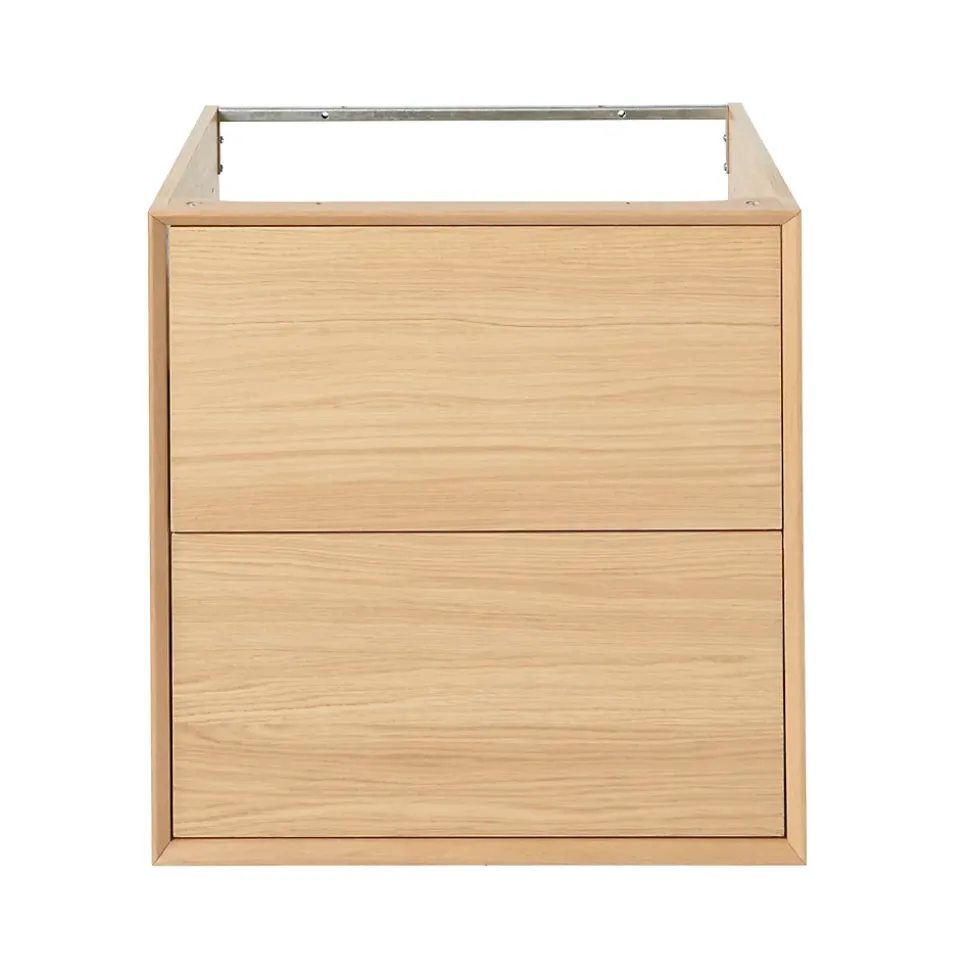 Meuble sous vasque à suspendre GoodHome Avela placage chêne 60 cm