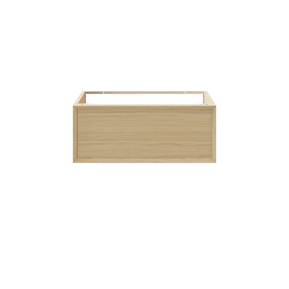 Meuble sous vasque 1 tiroir à suspendre GoodHome Avela placage chêne 80 cm