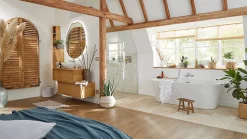 Meuble sous vasque 1 tiroir à suspendre GoodHome Avela placage chêne 100 cm
