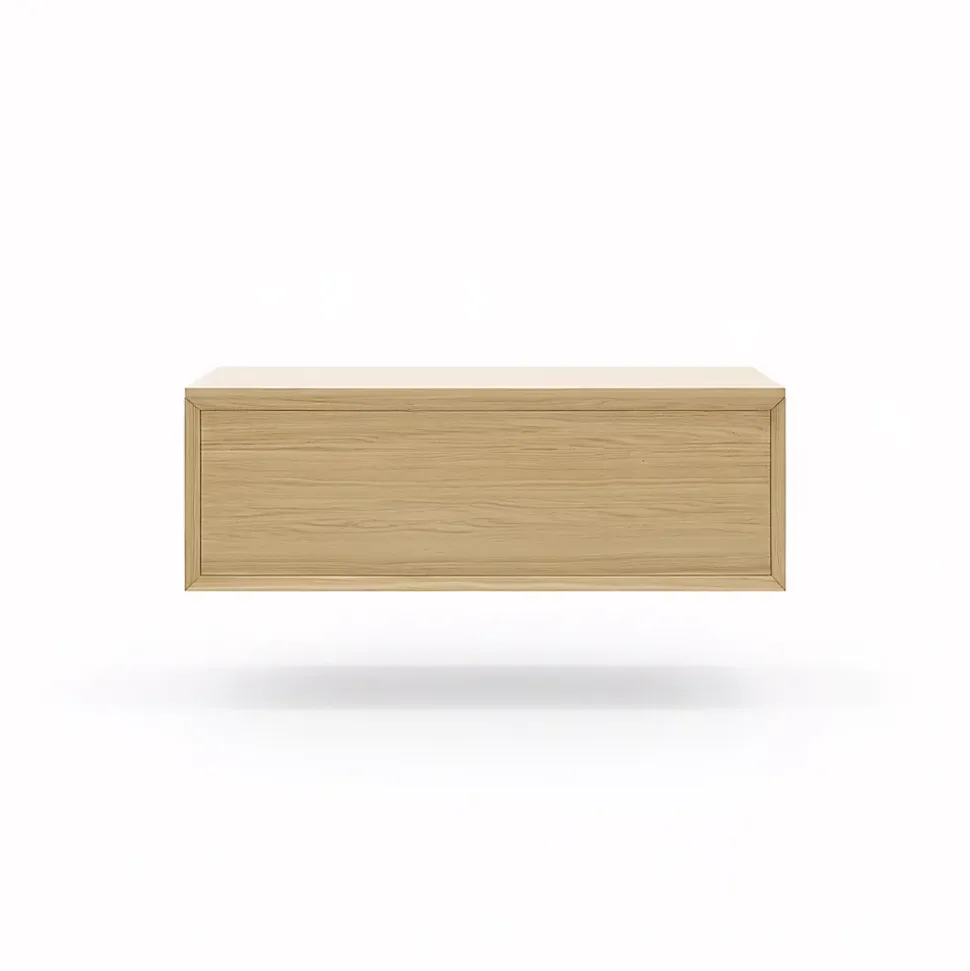 Meuble sous vasque 1 tiroir Avela 100 cm à suspendre + plan de toilette 100 cm GoodHome