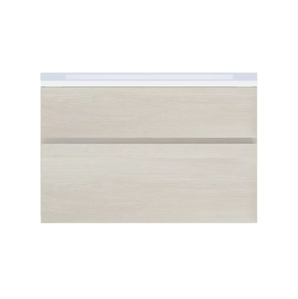 Meuble sous vasque effet chêne l.90 x H.57 x P.50 cm 2 tiroirs, Calao