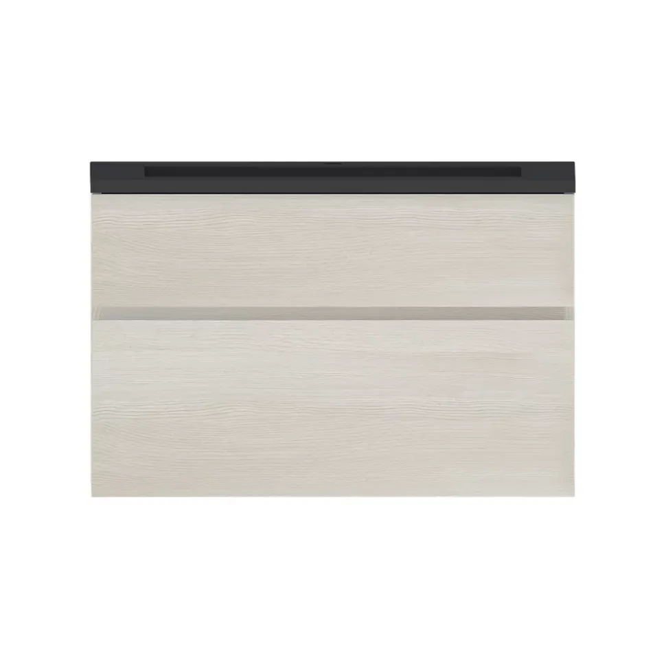 Meuble sous vasque effet chêne l.90 x H.57 x P.50 cm 2 tiroirs, Calao