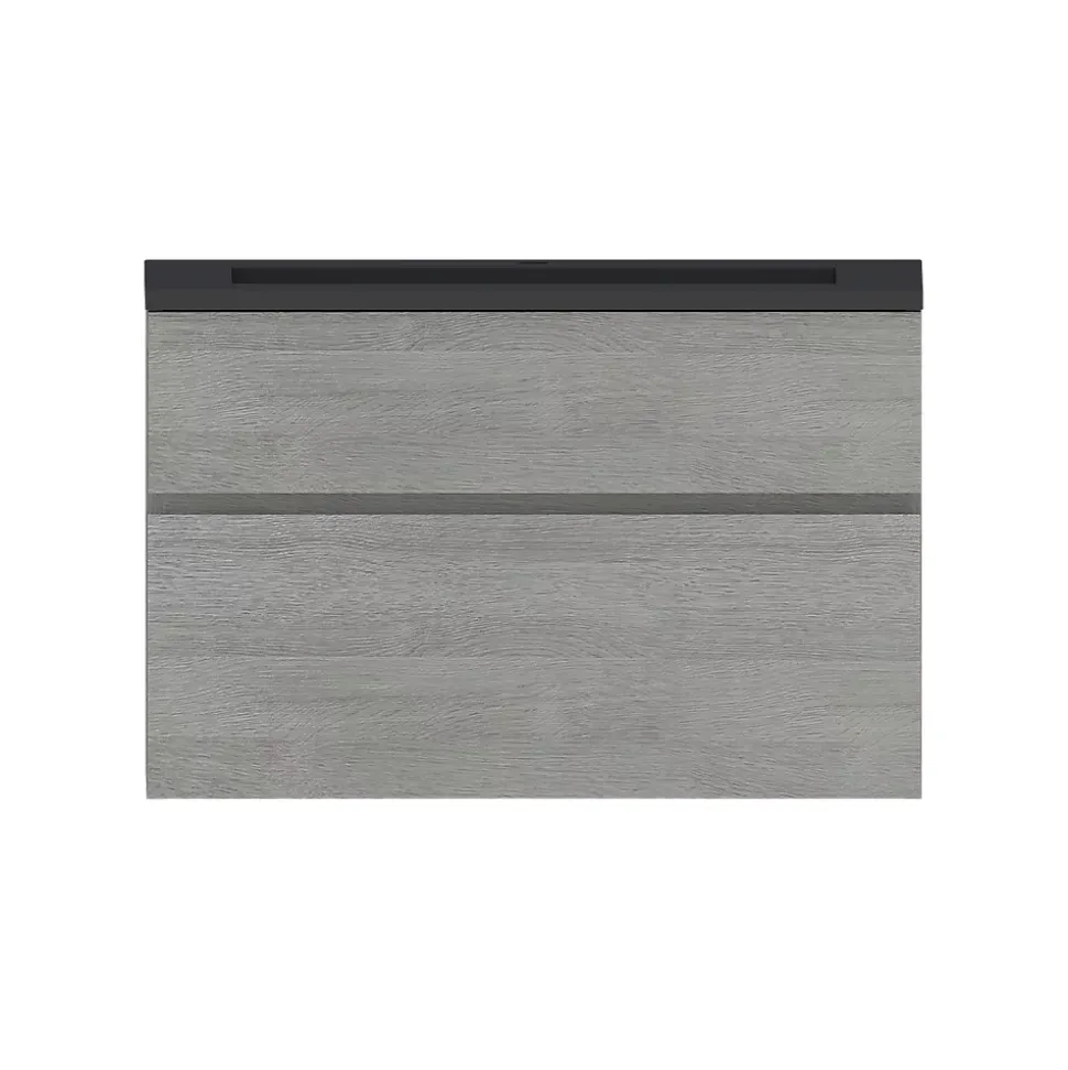 Meuble sous vasque effet chêne clair l.90 x H.57 x P.50 cm 2 tiroirs, Calao