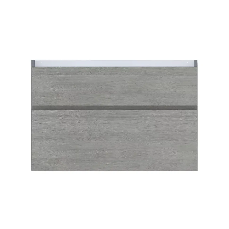 Meuble sous vasque effet chêne clair l.90 x H.57 x P.50 cm 2 tiroirs, Calao