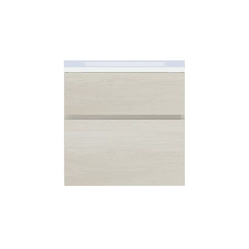 Meuble sous vasque effet chêne l.60 cm 2 tiroirs, Calao