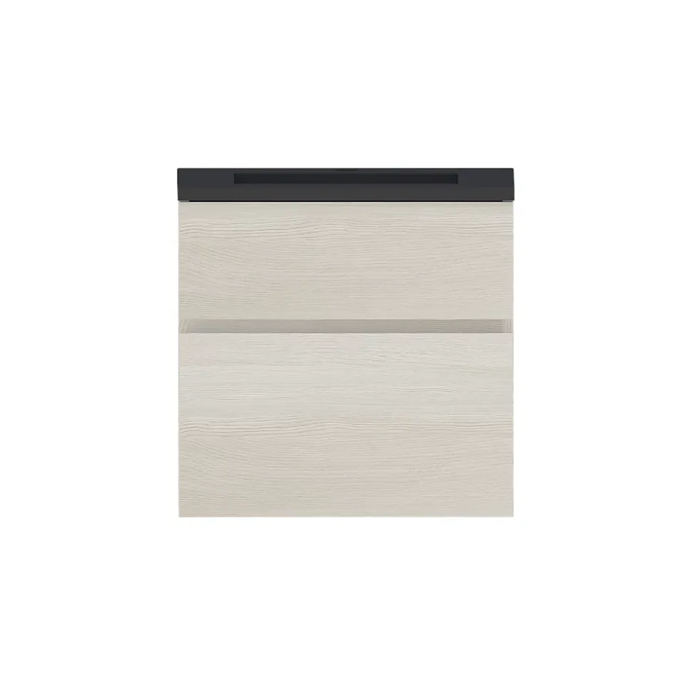 Meuble sous vasque effet chêne l.60 cm 2 tiroirs, Calao
