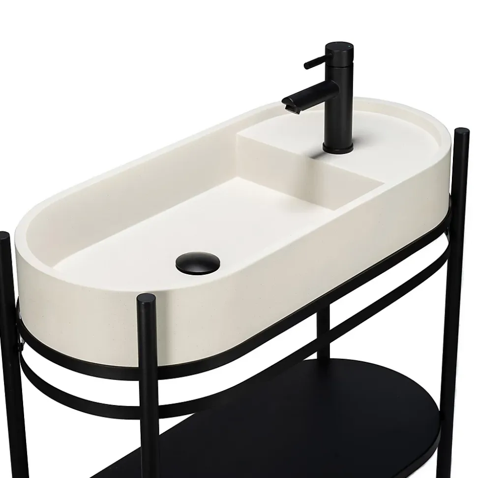 Meuble sous vasque en métal l.81 x H.89,5 x P.37,5 cm, Homesight Pao