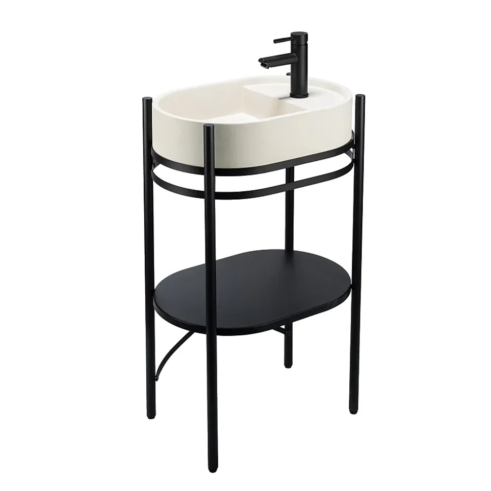 Meuble sous vasque en métal l.55 x H.89,5 x P.37,5 cm, Homesight Pao