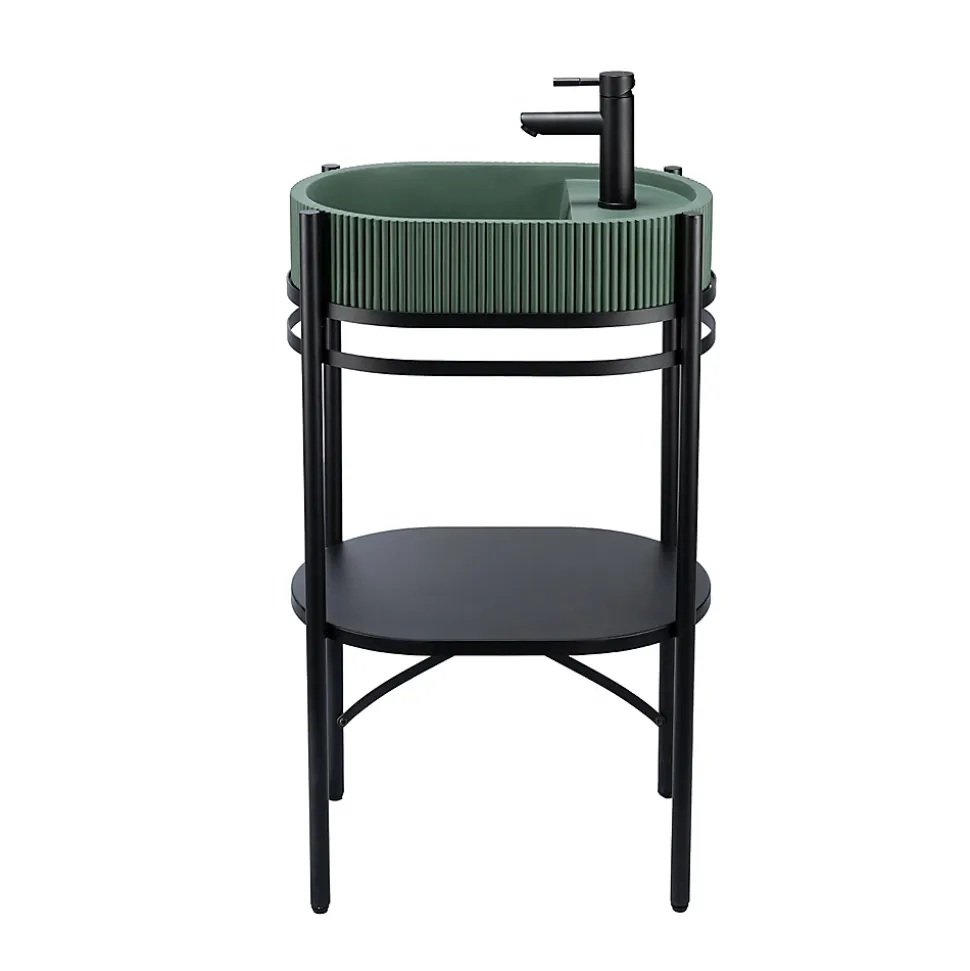 Meuble sous vasque en métal l.55 x H.89,5 x P.37,5 cm, Homesight Pao