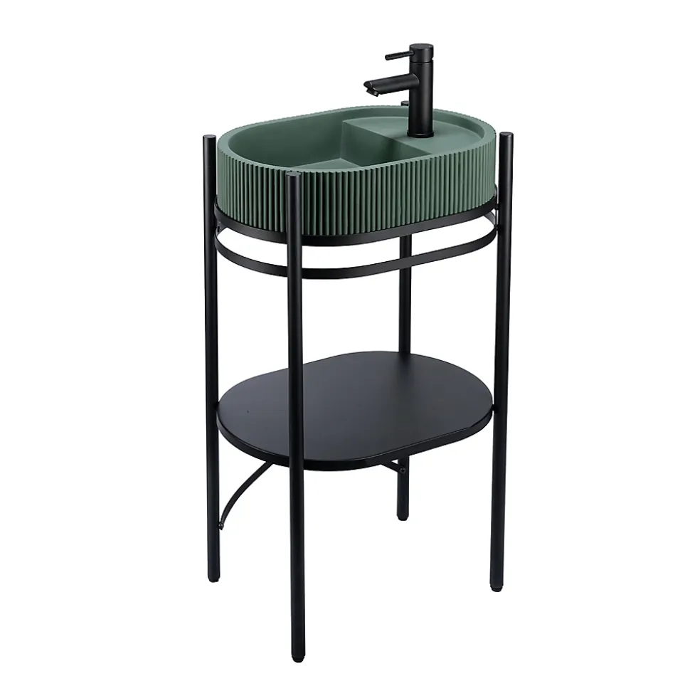 Meuble sous vasque en métal l.55 x H.89,5 x P.37,5 cm, Homesight Pao