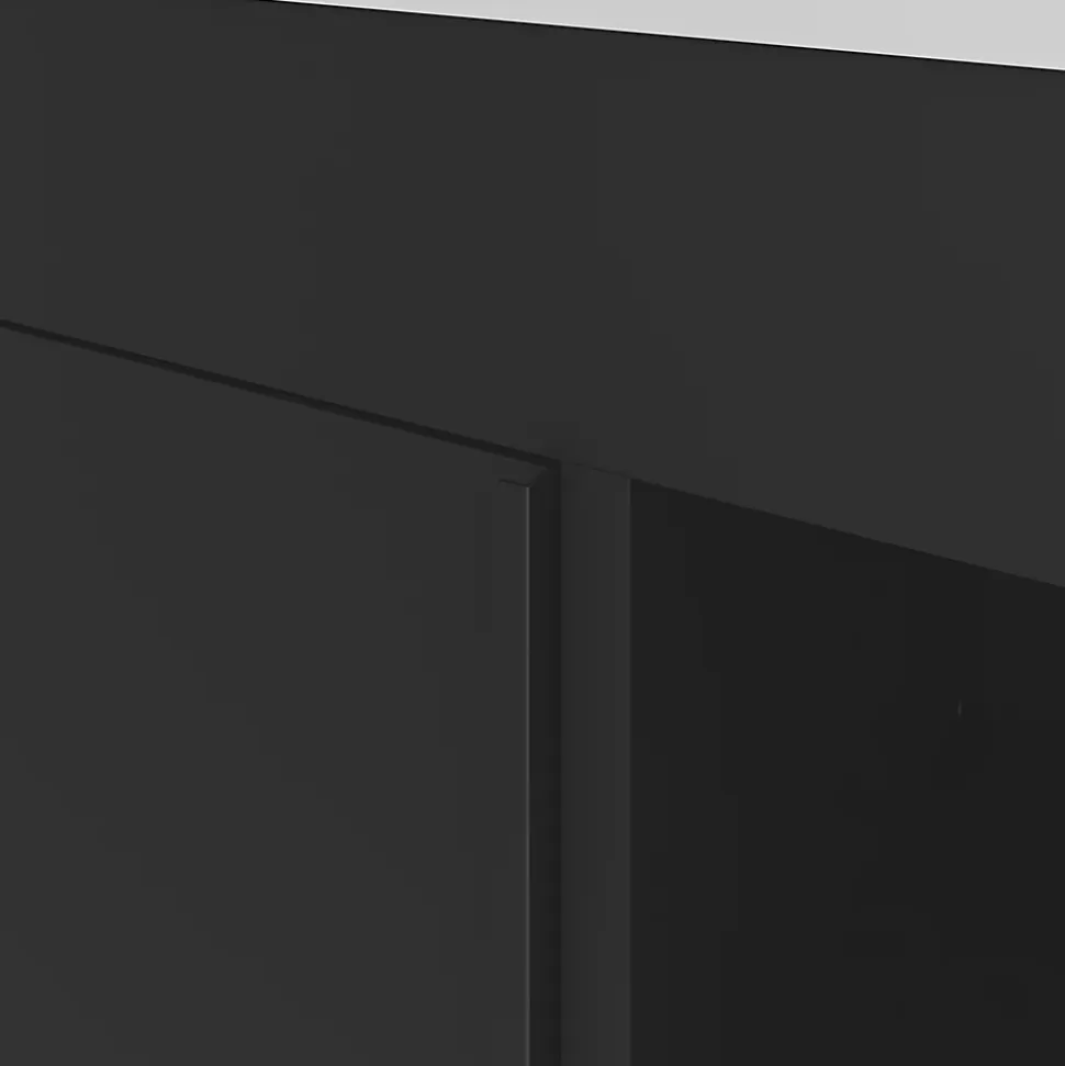 Meuble sous vasque faible profondeur à poser avec porte-serviettes noir l.65 x H.82 x P.36 cm, GoodHome Maza