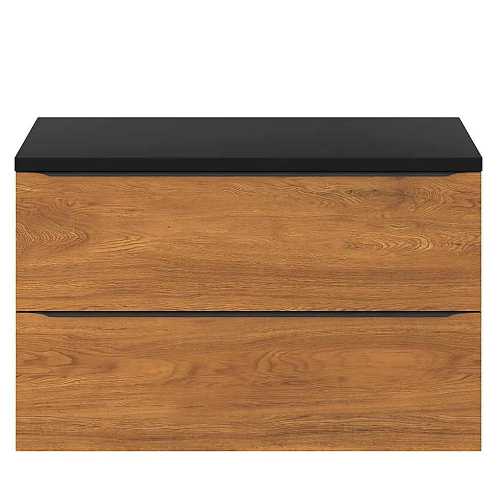 Meuble sous vasque suspendu effet noyer l.100 x H.60 x P.45 cm, GoodHome Imandra