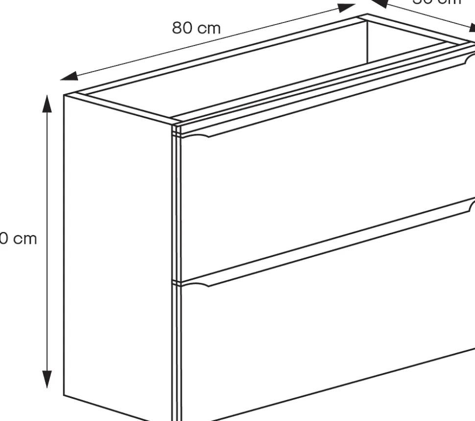 Meuble sous vasque suspendu faible profondeur blanc brillant l.80 x H.60 x P.36 cm, GoodHome Imandra