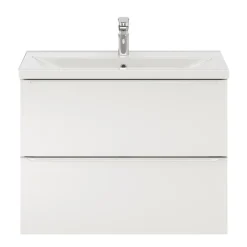 Meuble sous vasque suspendu faible profondeur blanc brillant l.80 x H.60 x P.36 cm, GoodHome Imandra