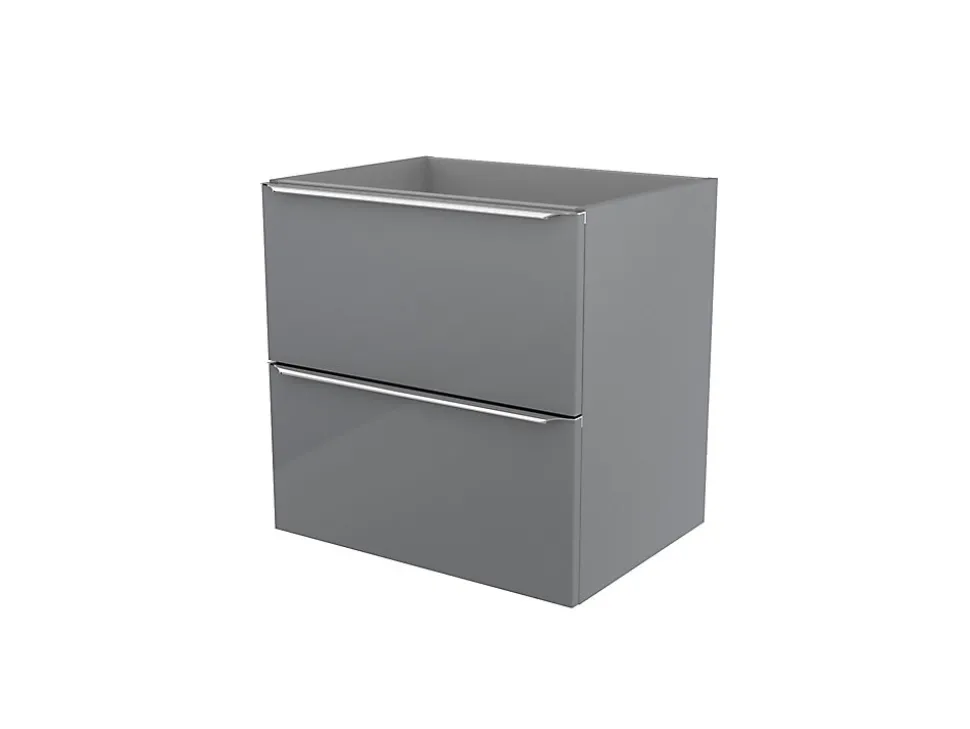 Meuble sous vasque suspendu gris brillant l.60 x H.60 x P.45 cm, GoodHome Imandra
