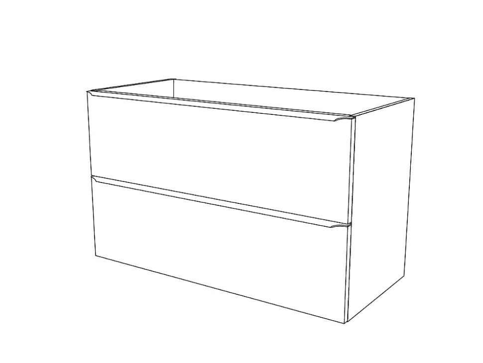 Meuble sous vasque suspendu gris brillant l.100 x H.60 x P.45 cm, GoodHome Imandra