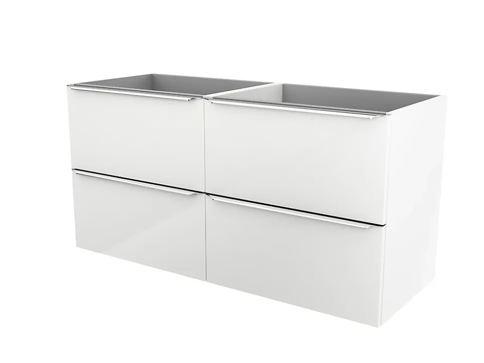 Meuble sous vasque suspendu blanc brillant l.120 x H.60 x P.45 cm, GoodHome Imandra