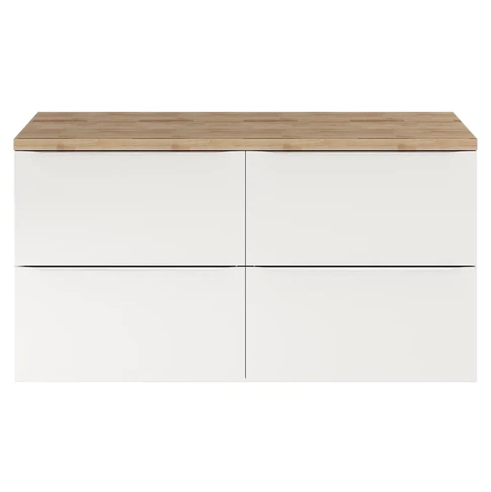 Meuble sous vasque suspendu blanc brillant l.120 x H.60 x P.45 cm, GoodHome Imandra