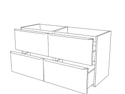 Meuble sous vasque suspendu blanc brillant l.120 x H.60 x P.45 cm, GoodHome Imandra