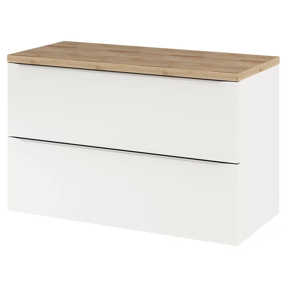 Meuble sous vasque suspendu blanc brillant l.100 x H.60 x P.45 cm, GoodHome Imandra