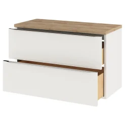 Meuble sous vasque suspendu blanc brillant l.100 x H.60 x P.45 cm, GoodHome Imandra