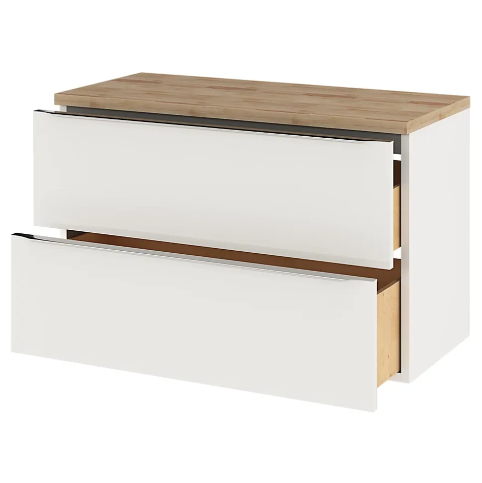 Meuble sous vasque suspendu blanc brillant l.100 x H.60 x P.45 cm, GoodHome Imandra