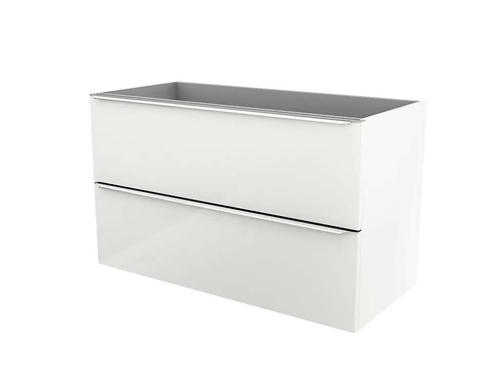 Meuble sous vasque suspendu blanc brillant l.100 x H.60 x P.45 cm, GoodHome Imandra