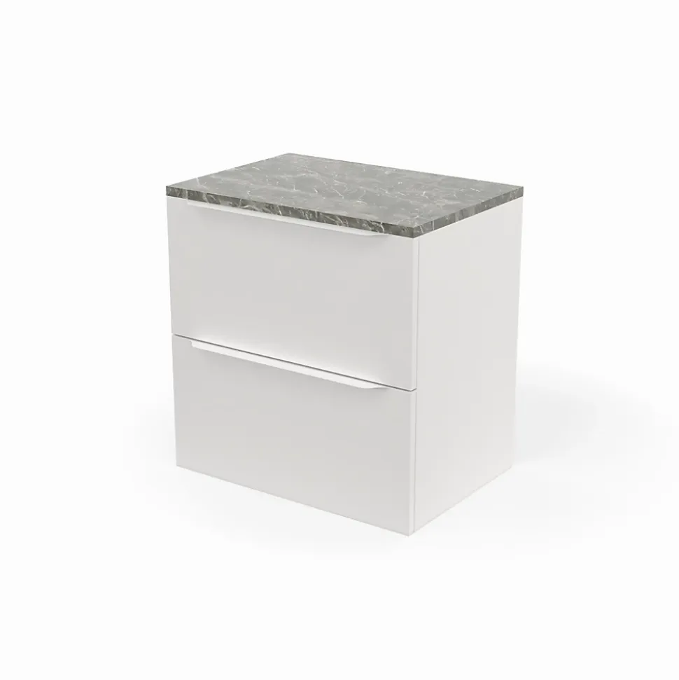 Meuble sous vasque suspendu blanc mat l.60 x H.60 x P.45 cm, GoodHome Imandra