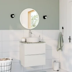 Meuble sous vasque suspendu blanc mat l.60 x H.60 x P.45 cm, GoodHome Imandra