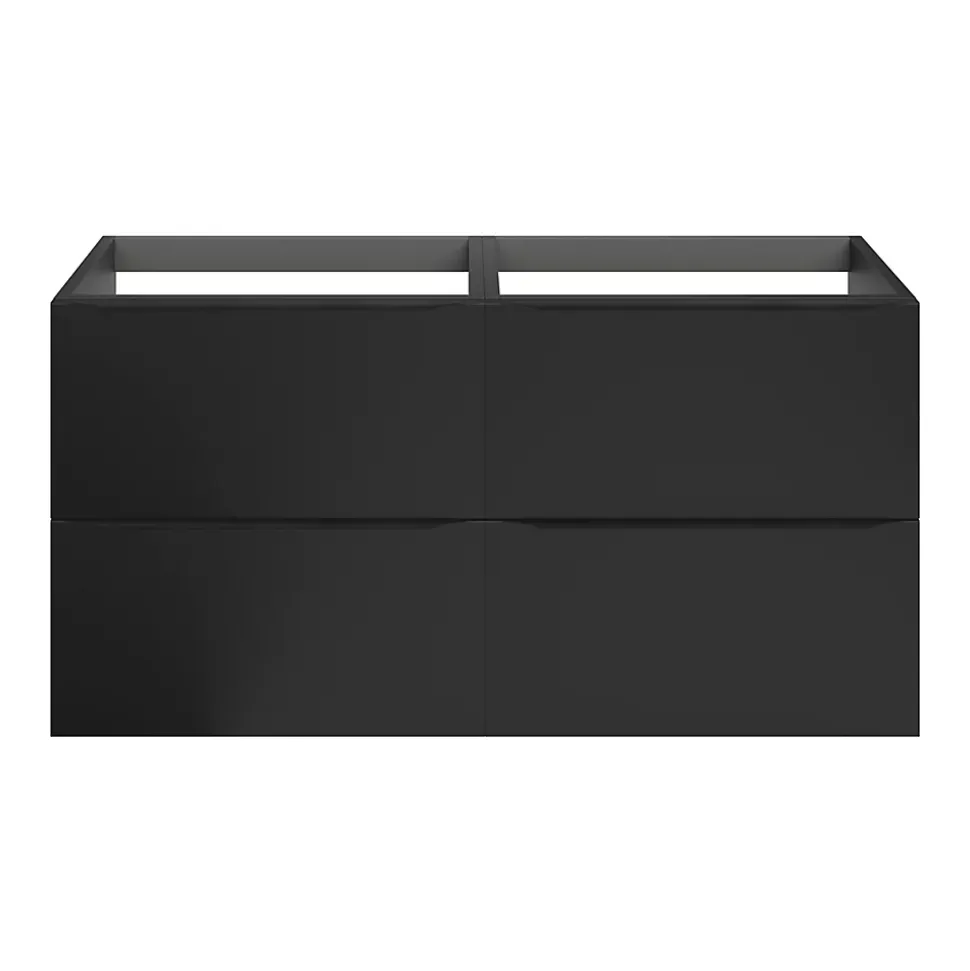 Meuble sous vasque suspendu noir mat l.120 x H.60 x P.45 cm, GoodHome Imandra
